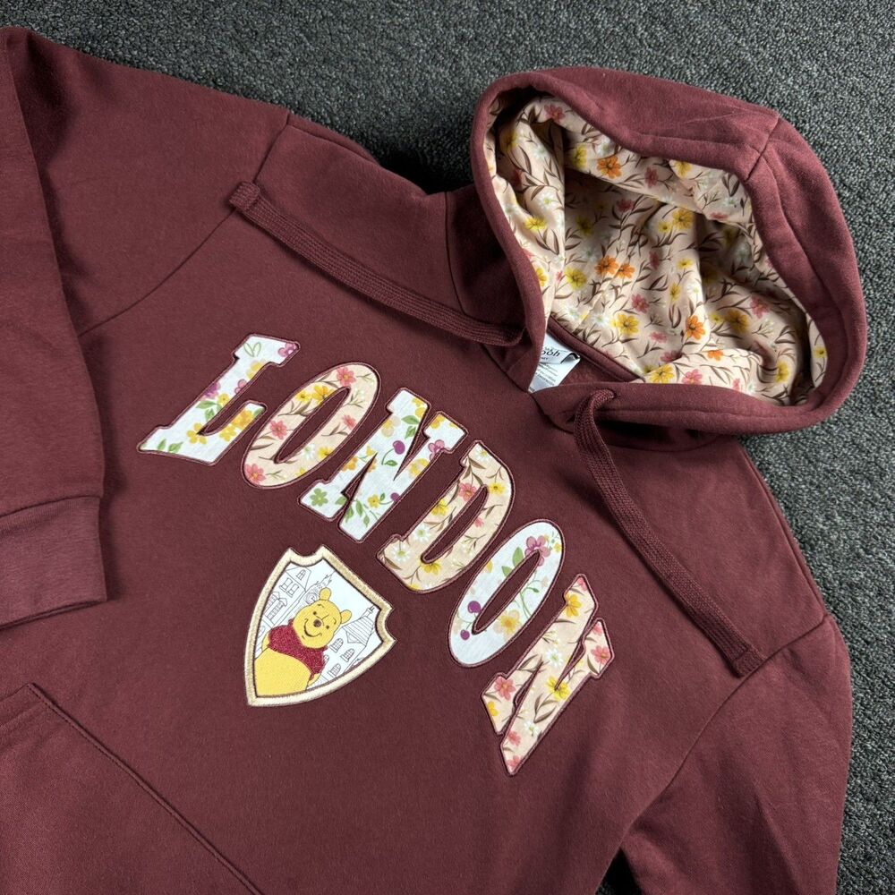 NWOT Disney Winnie the Pooh Hoodie Sweatshirt London Red Women's Size XS